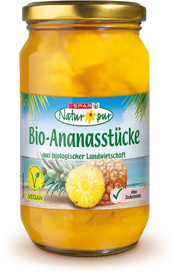 SPAR Natur*pur Bio-Ananasstücke 350 G