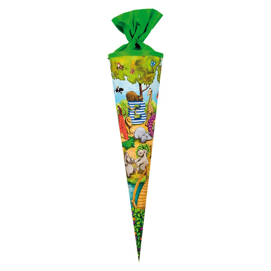 Schultüte 70cm, Tier ABC Filzverschluss