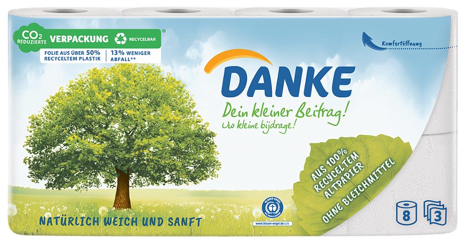 DANKE Toilettenpapier 8 Rollen