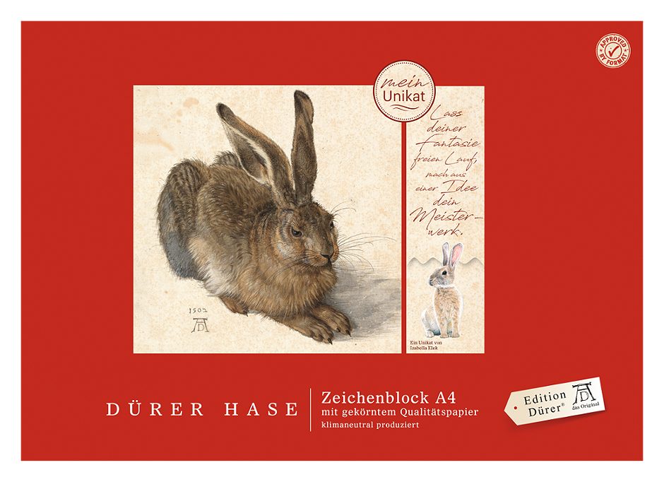Format Dürer Hase Zeichenblock A4 18 Blatt