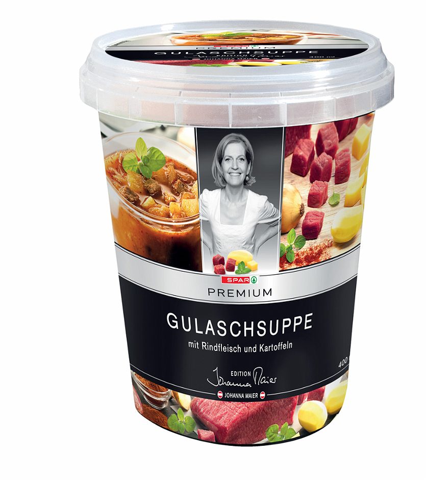 SPAR PREMIUM Edition Johanna Maier Gulaschsuppe mit Rindfleisch und Kartoffeln 400 ML