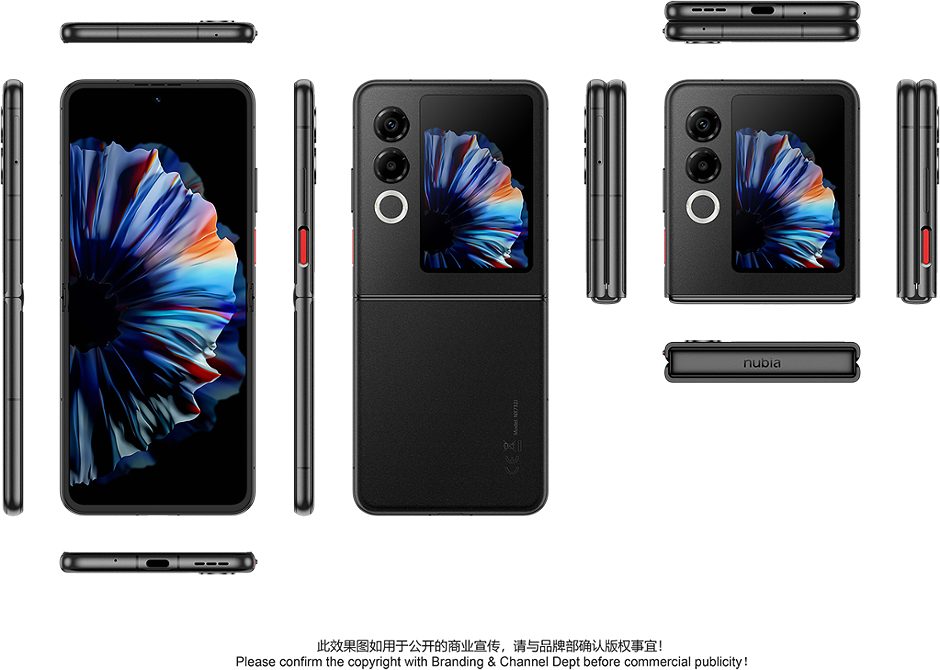 ZTE Smartphone Nubia Flip 2 5G 256GB Schwarz