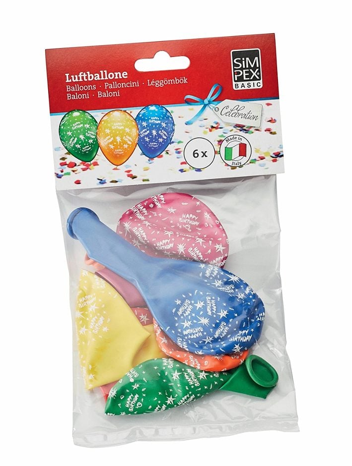 SIMPEX BASIC Celebration Luftballone Happy Birthday