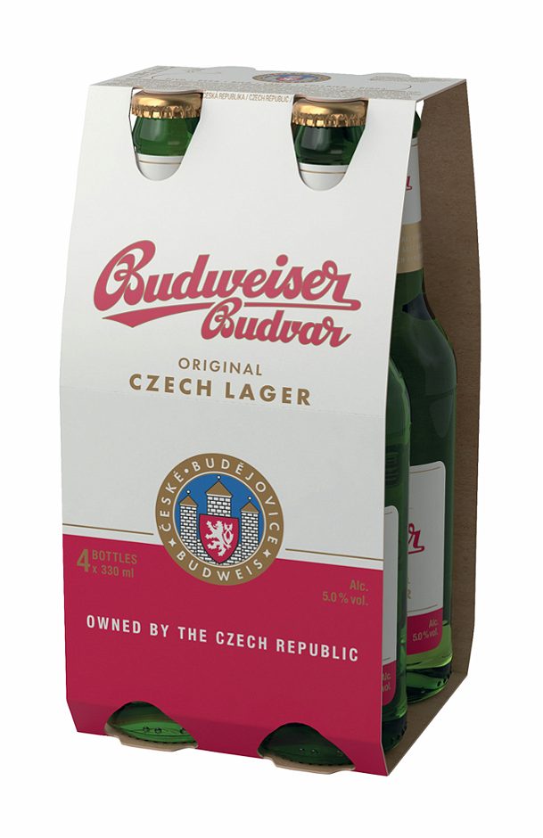 Budweiser Budvar Czech Imported Lager 4x0,33l 1.320 ML EINWEG ohne Pfand