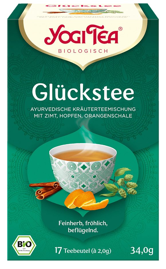 Yogi Tea Bio-Kräuterteemischung Glückstee 17 Teebeutel