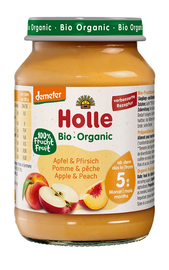 Holle Bio-Gläschen Apfel & Pfirsich 190 G