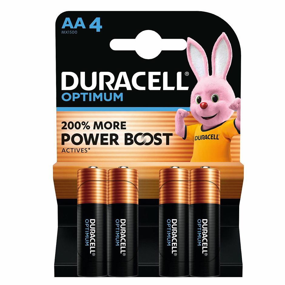 Duracell Optimum Batterie Mignon AA 4 Stück
