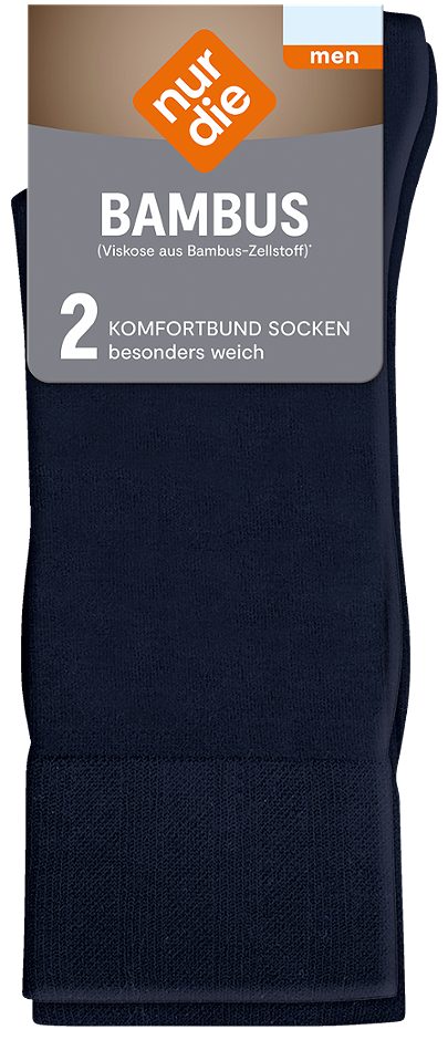 Nur Die Herren Socken Bambus, blau, 39/42 2er
