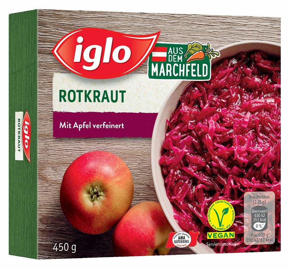 Iglo Rotkraut mit Apfel 450 G