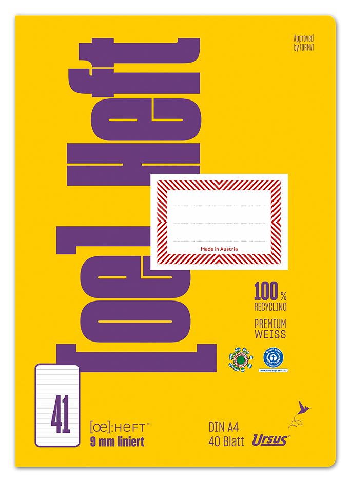 Ursus OE Heft OE.41 A4, liniert, 40 Blatt