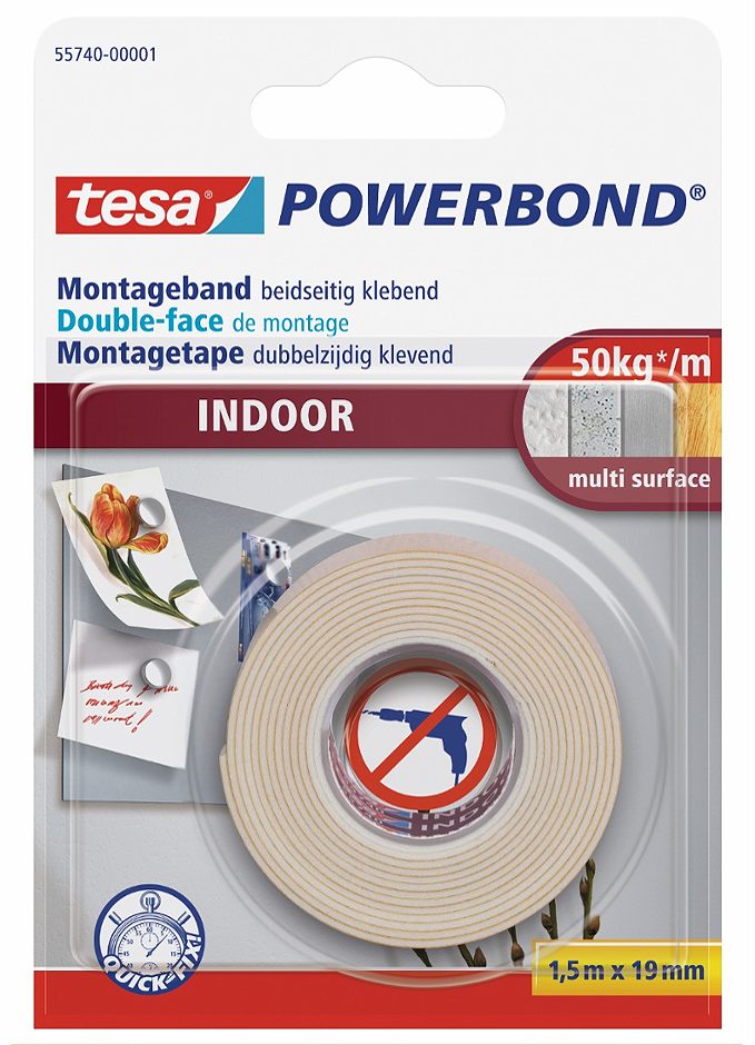 Tesa Montageband Indoor 1,5m x 19mm