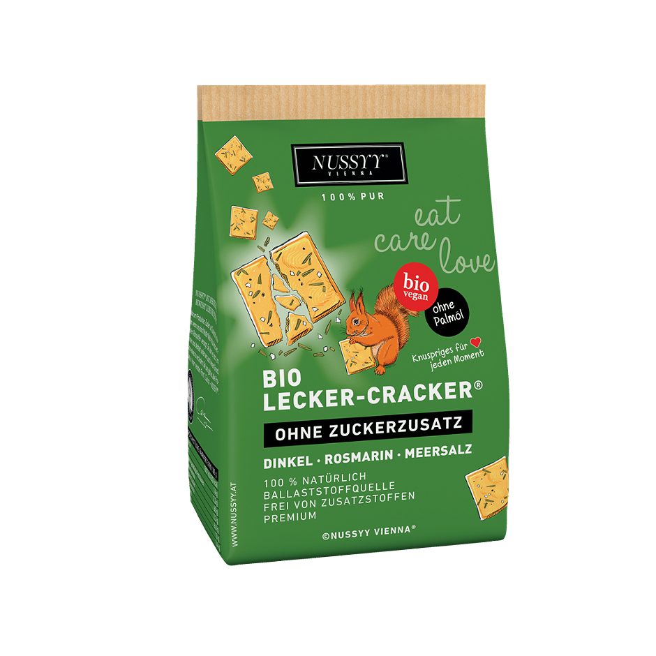 Nussyy Bio Lecker Cracker Dinkel Rosmarin Meersalz 80 G