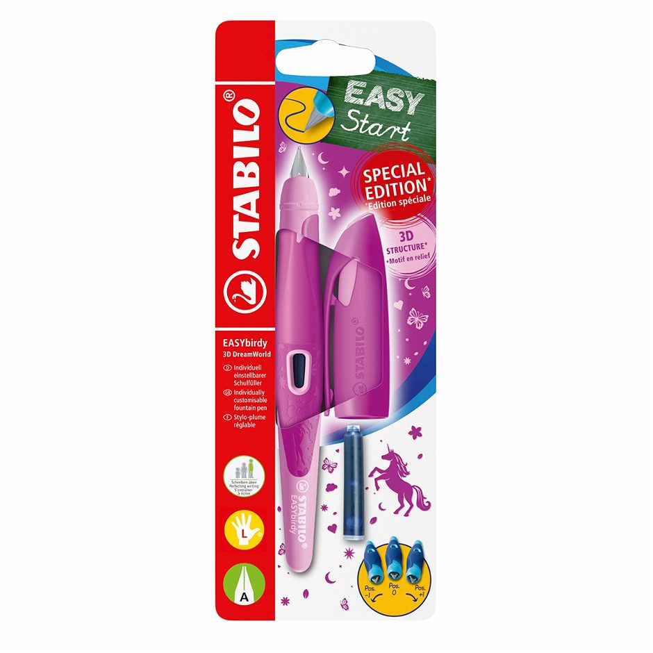 STABILO Füllfeder EASY Birdy 3D pink, Linkshänder
