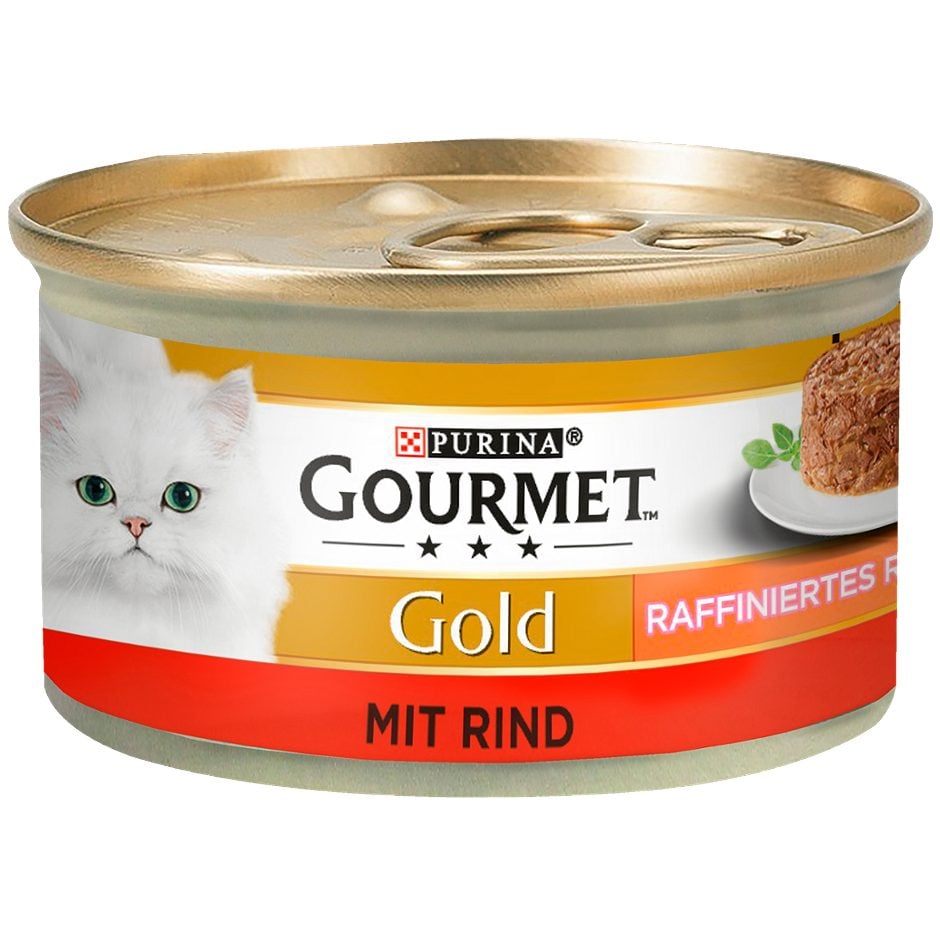Gourmet Gold Katzennahrung Ragout mit Rind 85 G
