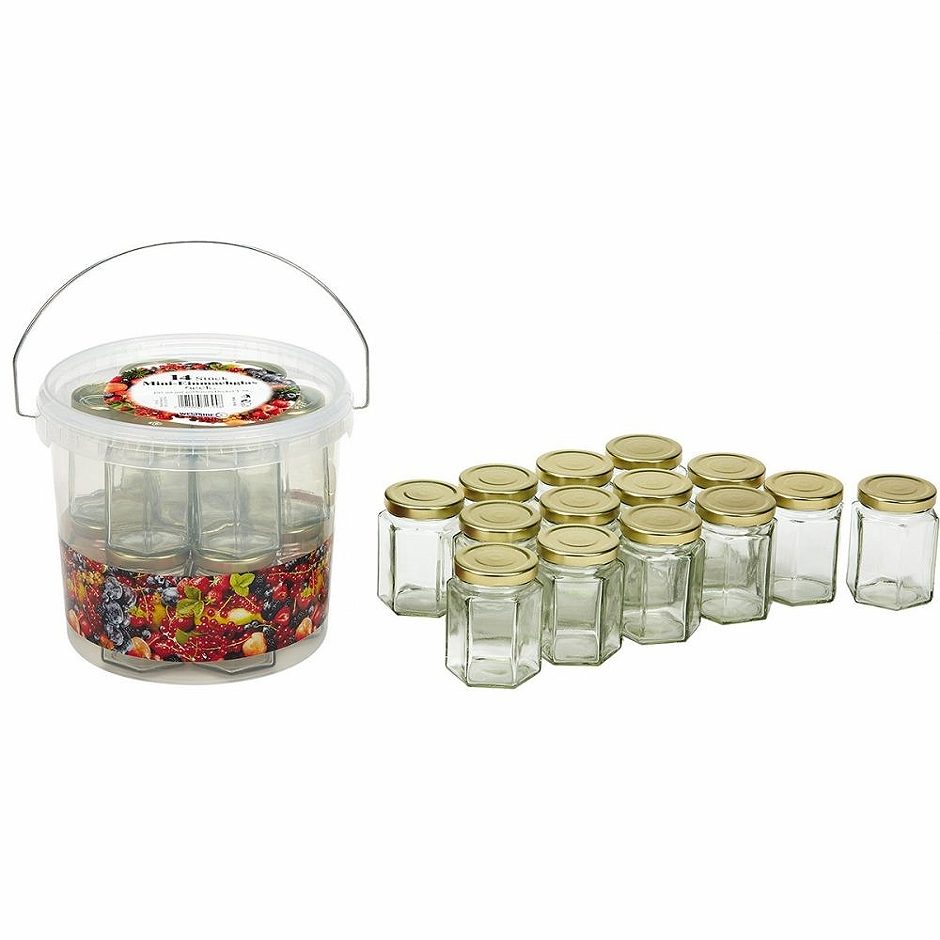 SIMPEX BASIC Eimer mit 14 Marmeladegläser 195 ml