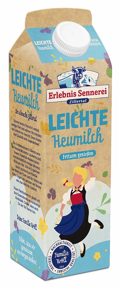 Erlebnissennerei Zillertal Leichte Heumilch 1,5% Fett 1 L EINWEG ohne Pfand