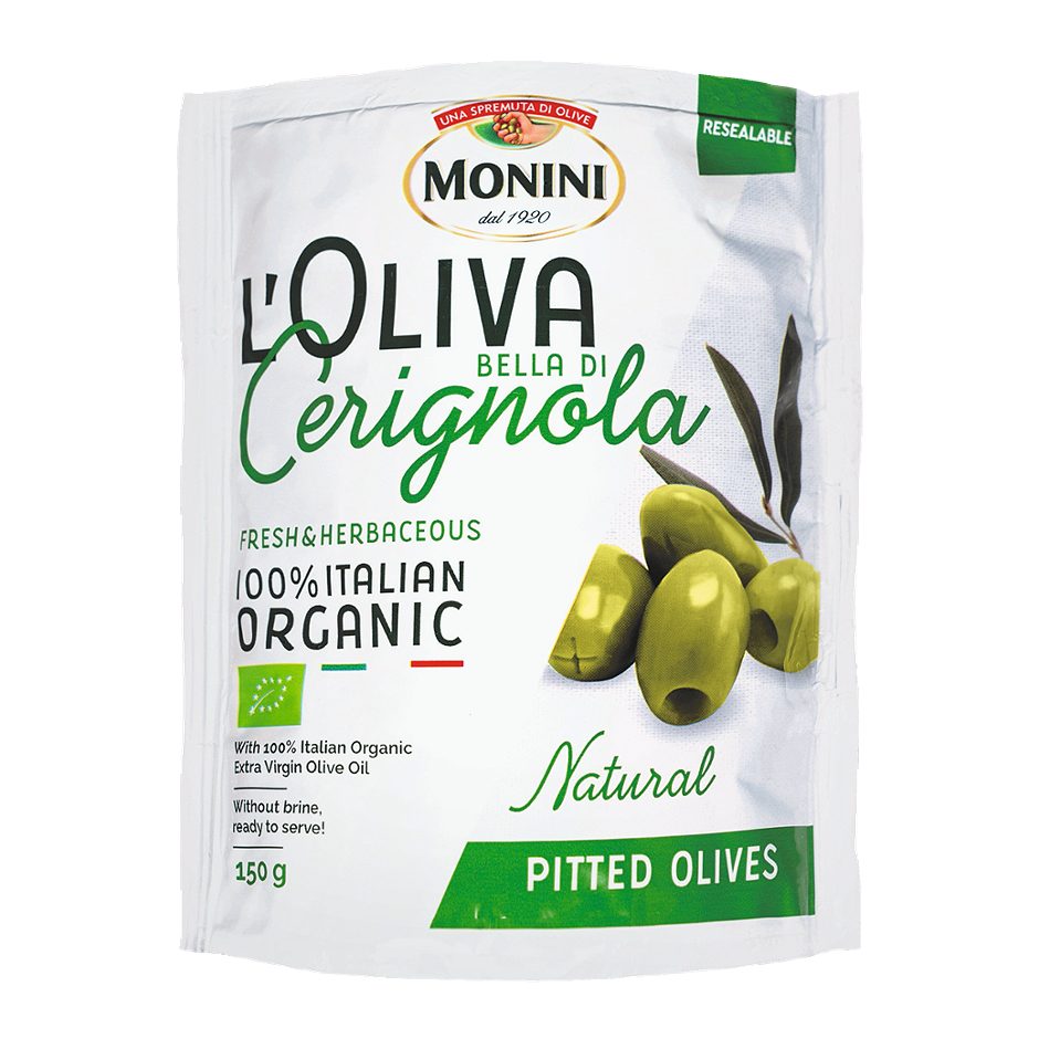 Monini Oliven Bella di Cerignola grün, entsteint 150 G