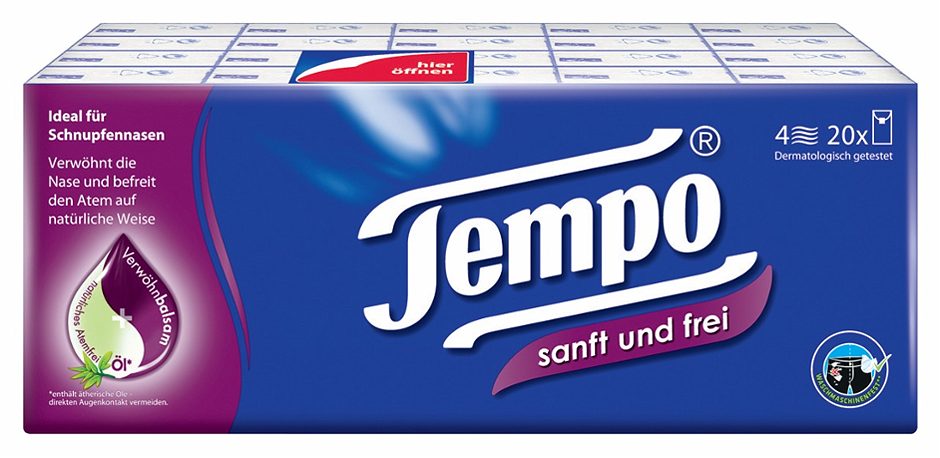 Tempo Taschentücher sanft & frei 20 x 9 Stück
