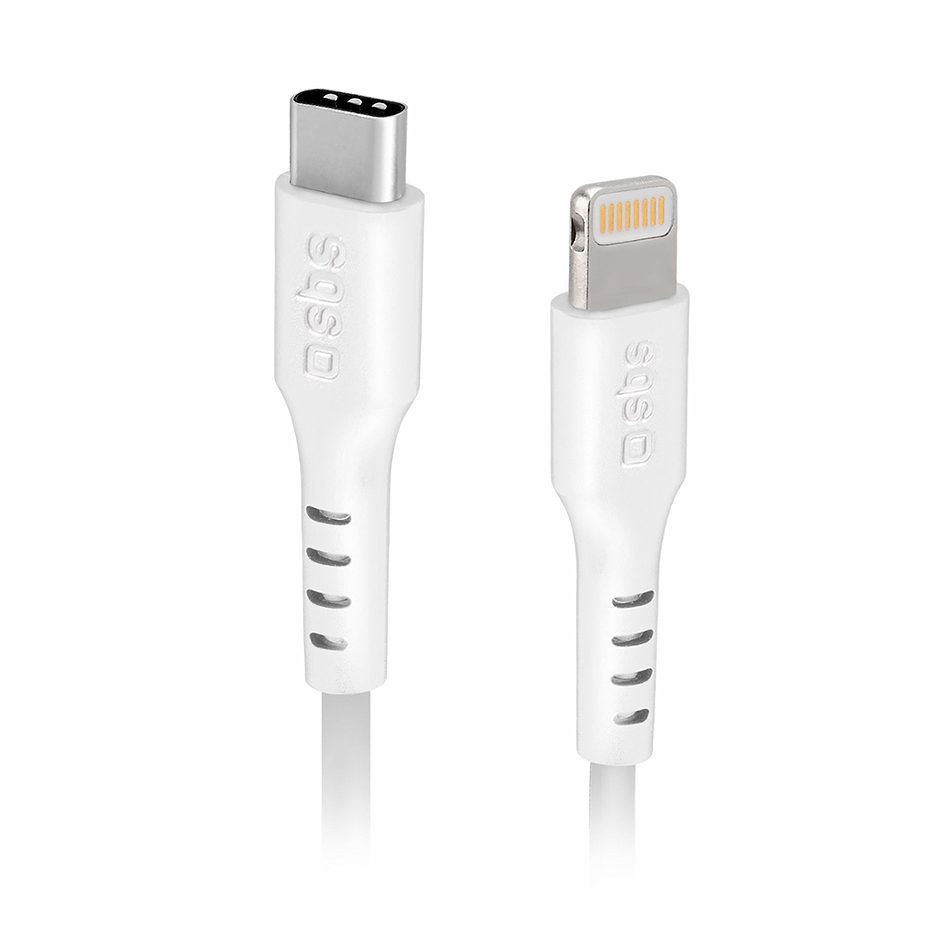 SBS Ladekabel Lightning - USB-C 2m Weiß