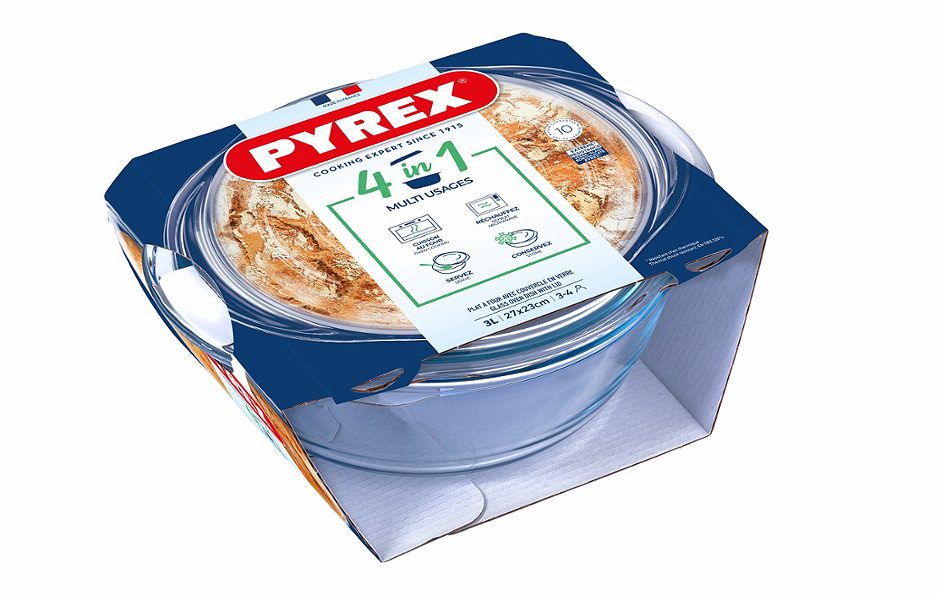 Pyrex Kasserolle mit Deckel 3 Liter rund