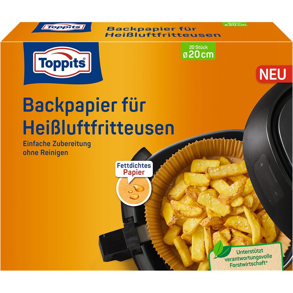 Toppits Backpapier Heißluftfritteuse 20 Stück