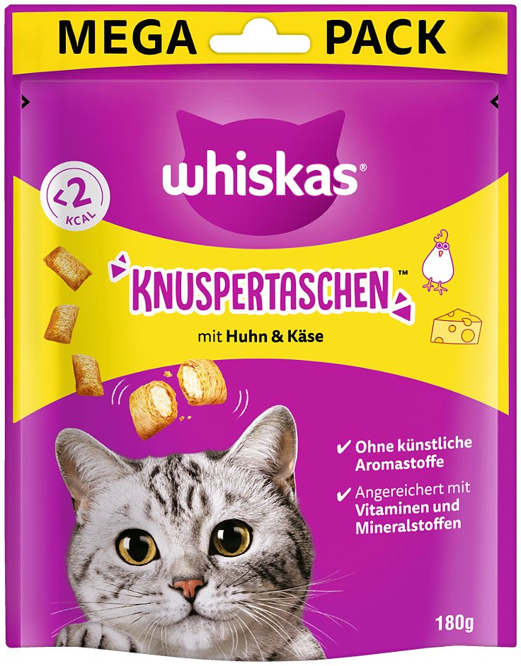 Whiskas Katzensnack Knuspertaschen Huhn 180 G