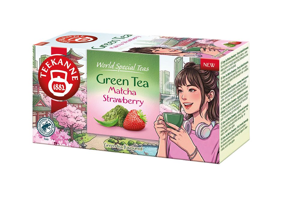Teekanne Grünteemischung Matcha Strawberry 20 Teebeutel