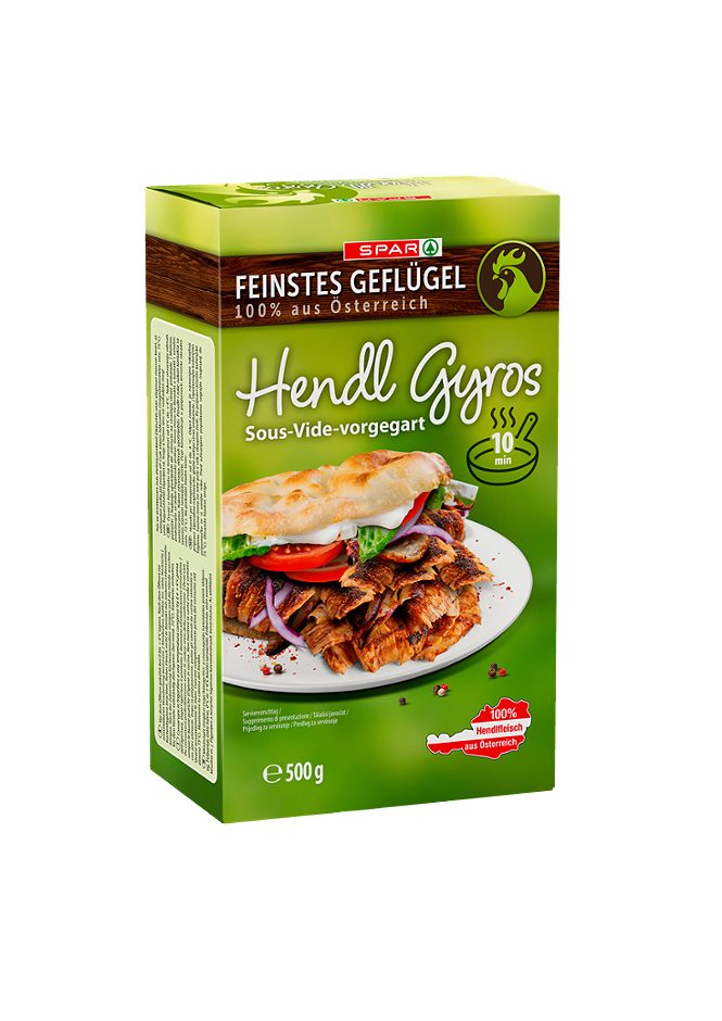 SPAR Feinstes Geflügel Hendl Gyros Sous-Vide-vorgegart 500 G