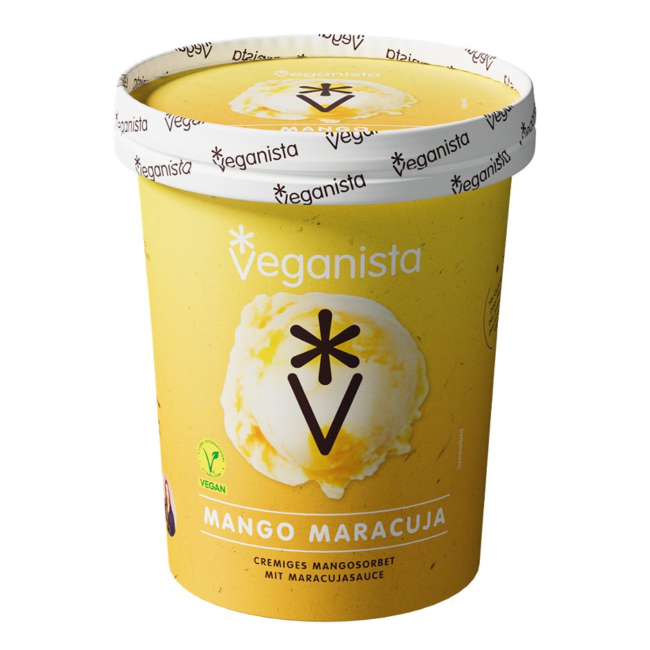 Veganista Veganes Fruchtspeiseeis Mango Maracuja 480 ML