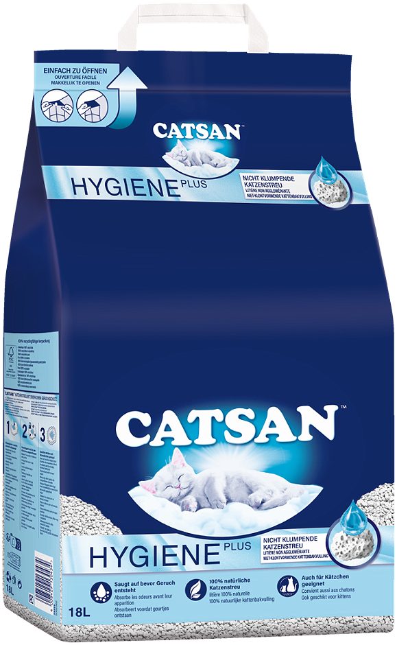 Catsan Hygiene Plus Katzenstreu nicht klumpend 18 L