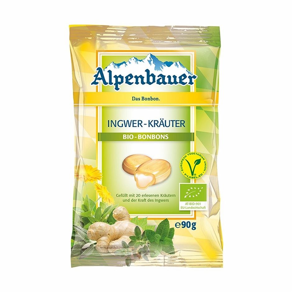 Alpenbauer Bio Bonbons Ingwer-Kräuter 90 G