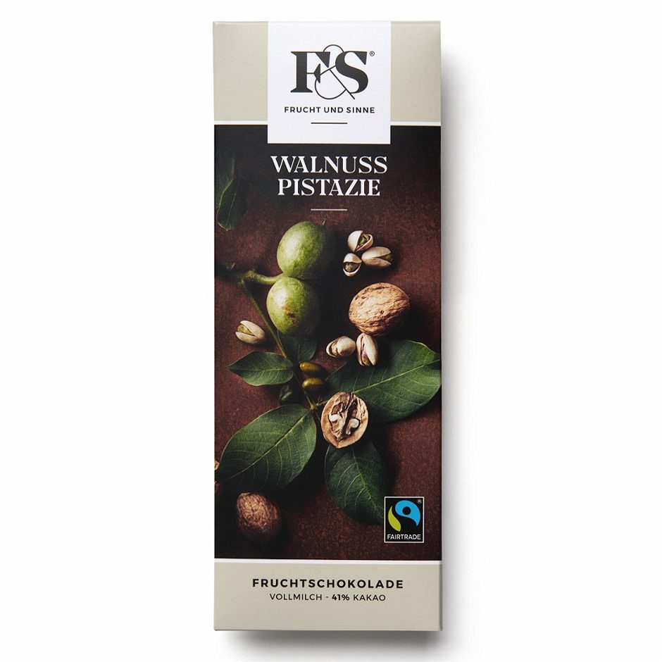 Frucht & Sinne Fruchtschoklade Walnuss-Pistazie 50 G