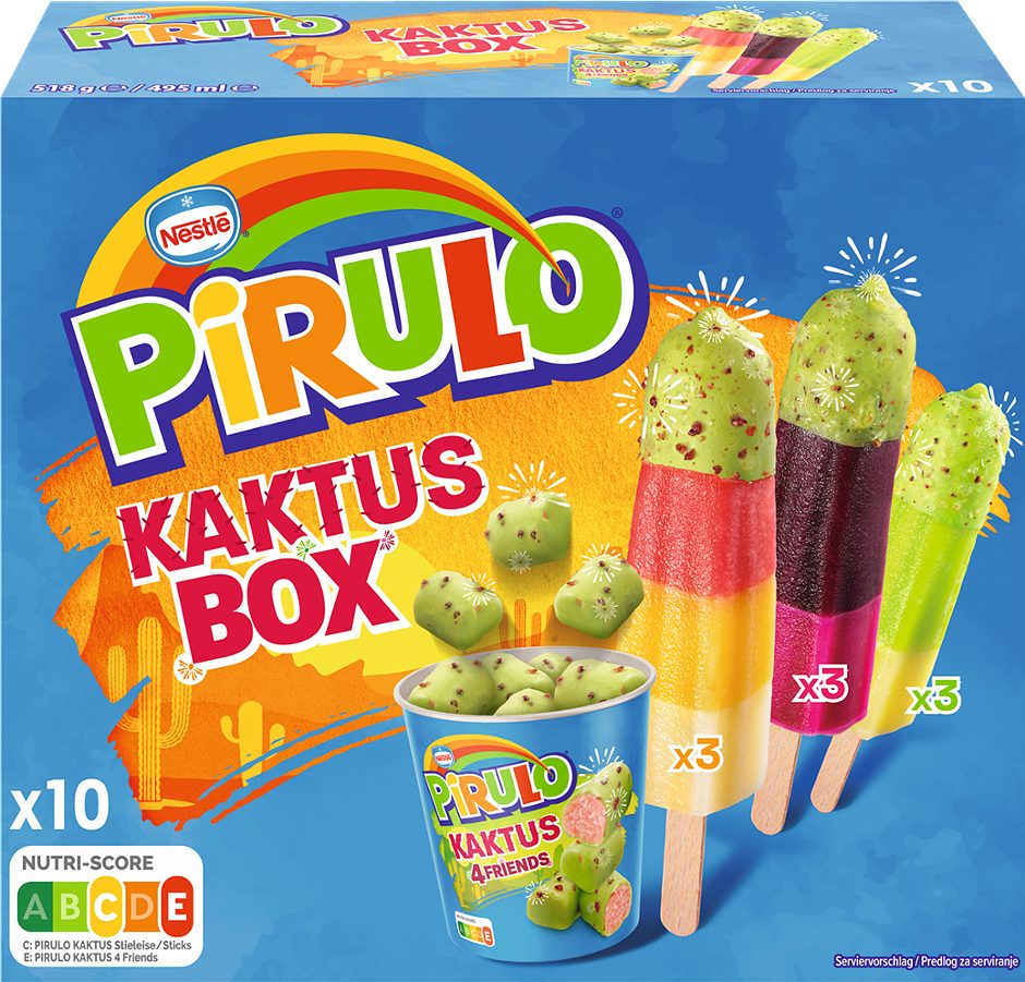 Pirulo Kaktus Box 10 Stück 495 ML
