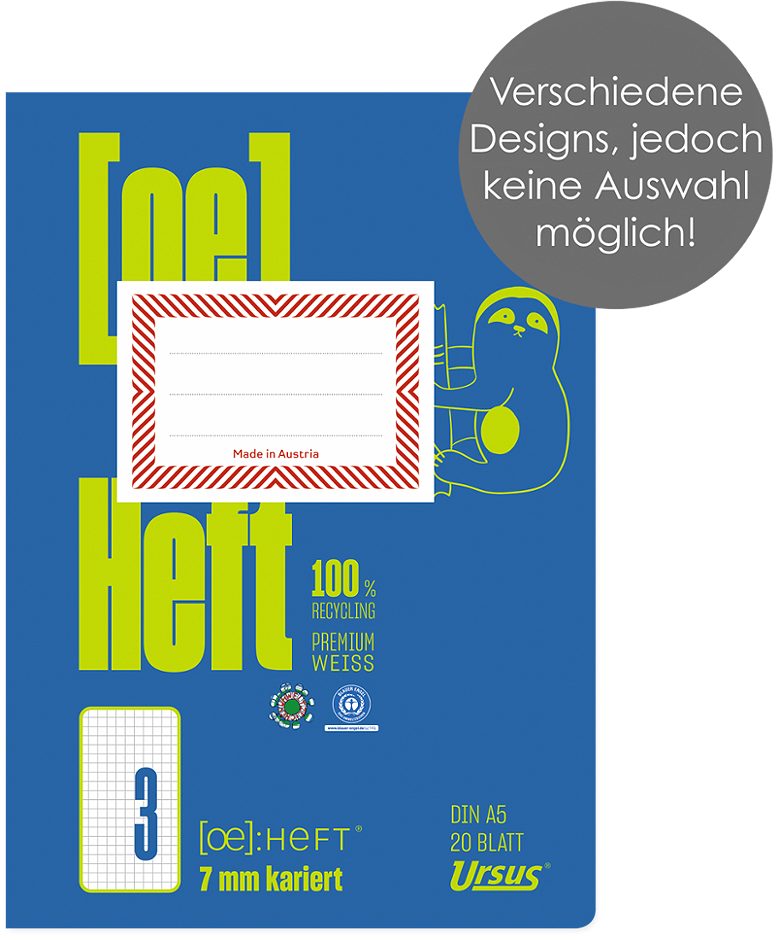 Ursus OE Heft OE.3 A5, kariert, 20 Blatt