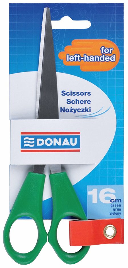 Donau Schere 16cm links, grün