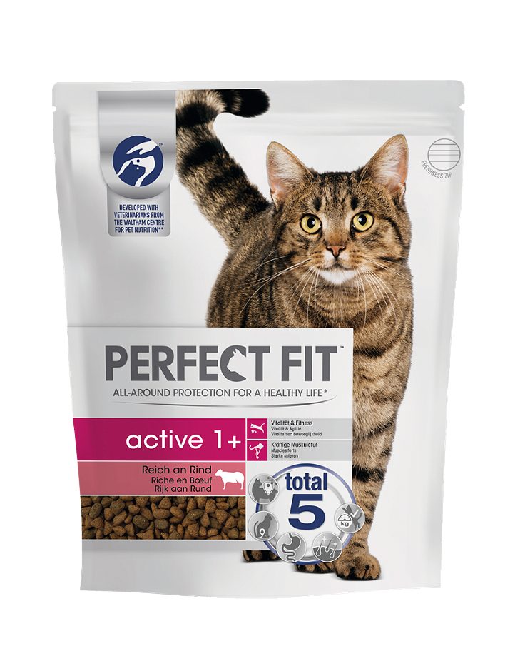 Perfect Fit Active Katzentrockennahrung Reich an Rind 1+ 1,4 KG