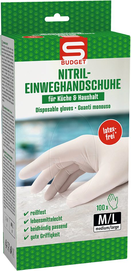 S-BUDGET Einweghandschuhe Größe: M/L 100 Stück