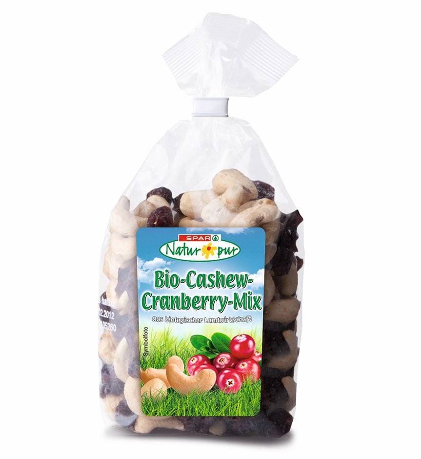 SPAR Natur*pur Bio-Cashew Cranberry-Mix 150 G