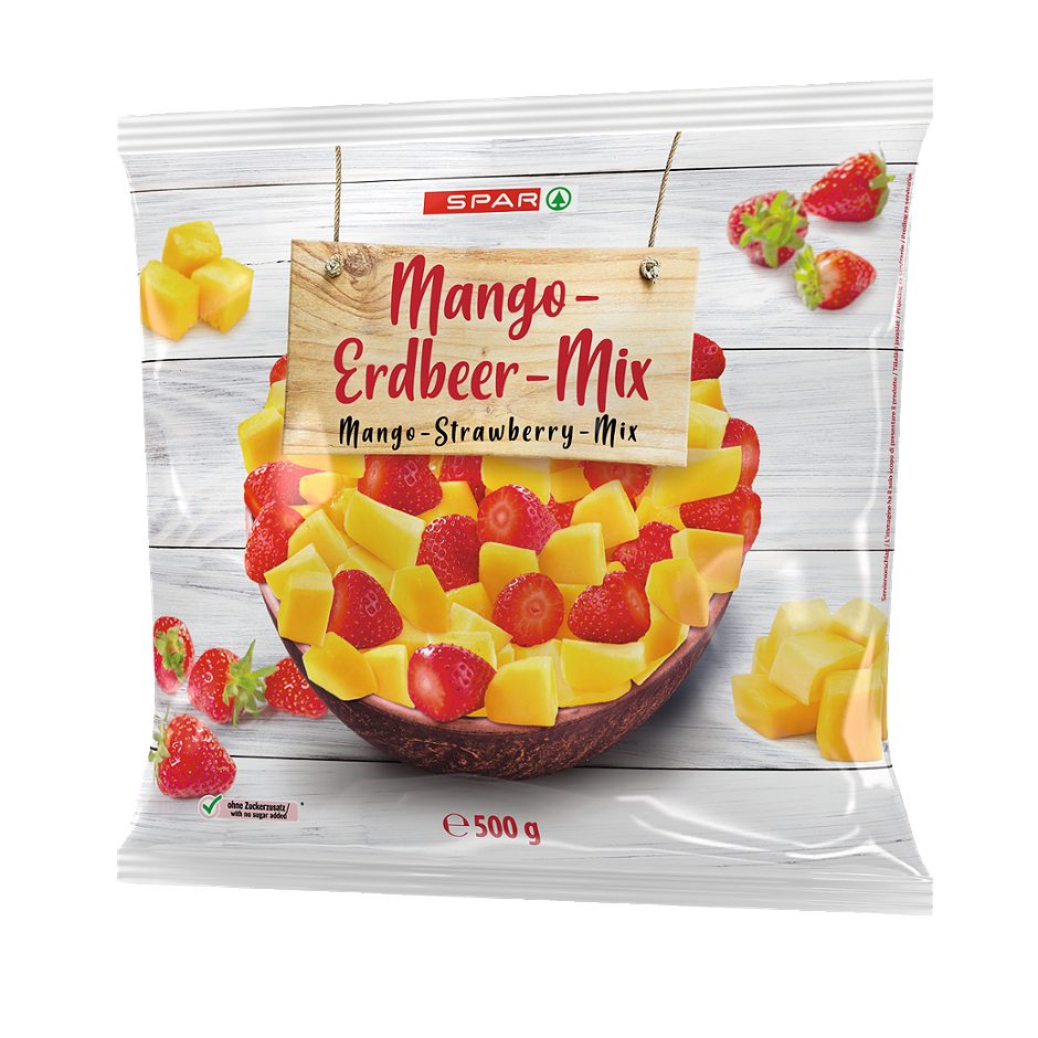 SPAR Mango-Erdbeeren Mischung tiefgekühlt 500 G