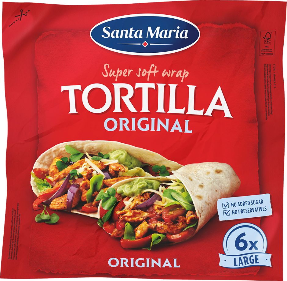 Santa Maria Tex Mex Original Wrap Tortilla Large Size 6 Stück 371 G