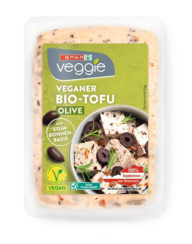 SPAR Veggie veganer Bio-Tofu Olive 200 G