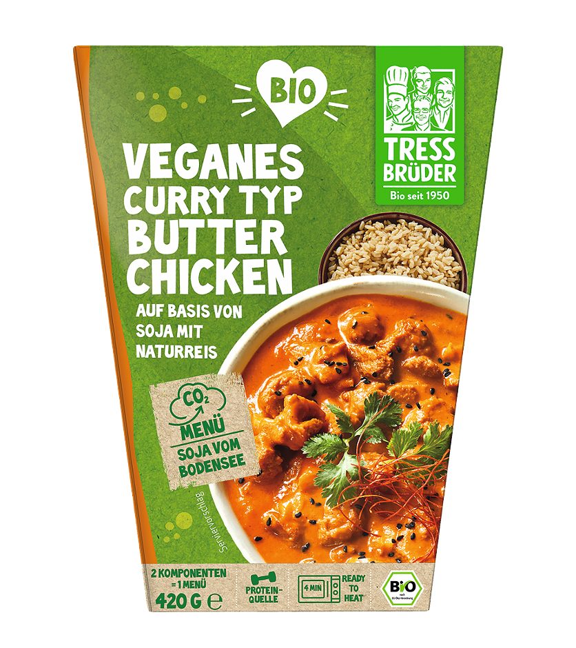 Tressbrüder Veganes Bio-Curry Typ Butter Chicken 425 G