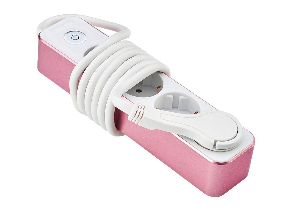 SIMPEX COLOR Steckdose 4-Fach mit Schalter pink