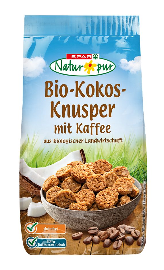 SPAR Natur*pur Bio-Kokos-Knusper mit Kaffee 150 G