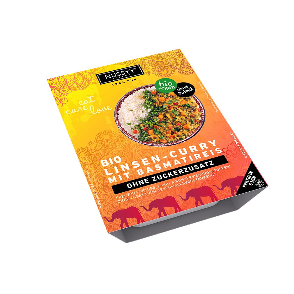 Nussyy Bio-Linsen-Curry mit Basmatireis 330 G