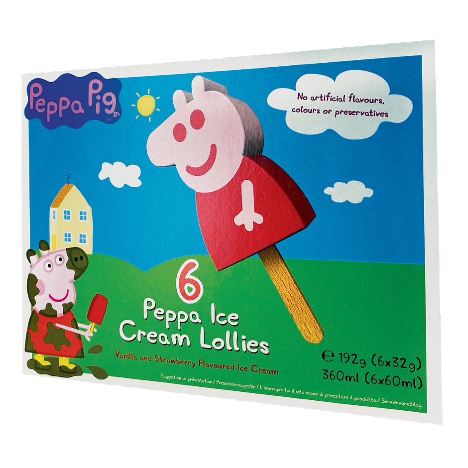 Peppa Pig Peppa Pig Ice Cream Lollies Vanilla and Strawberry 6 Stück 360 ML