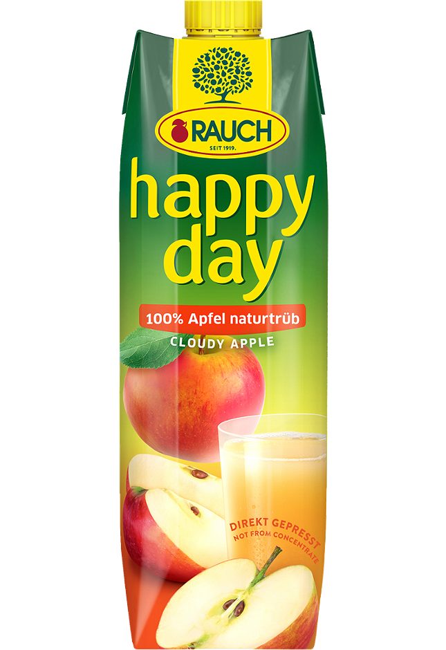 Rauch Happy Day Spezialitäten 100% Apfelsaft trüb 1 L EINWEG ohne Pfand