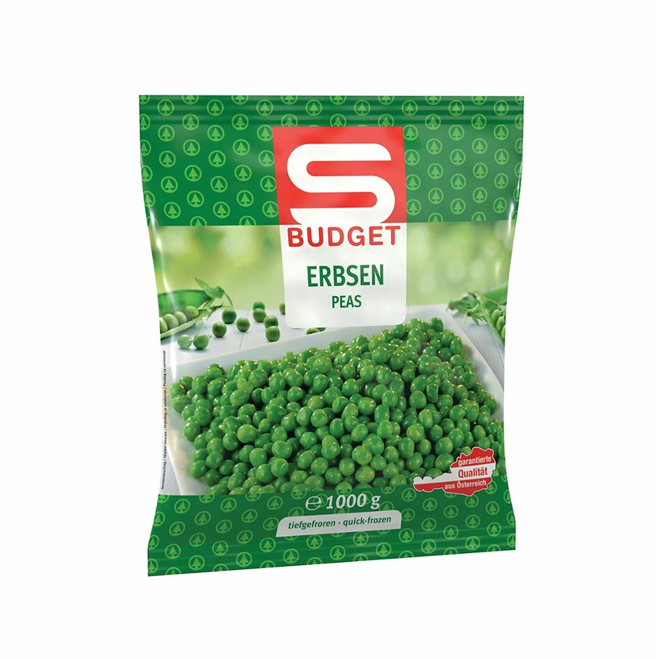 S-BUDGET Erbsen tiefgekühlt 1 KG