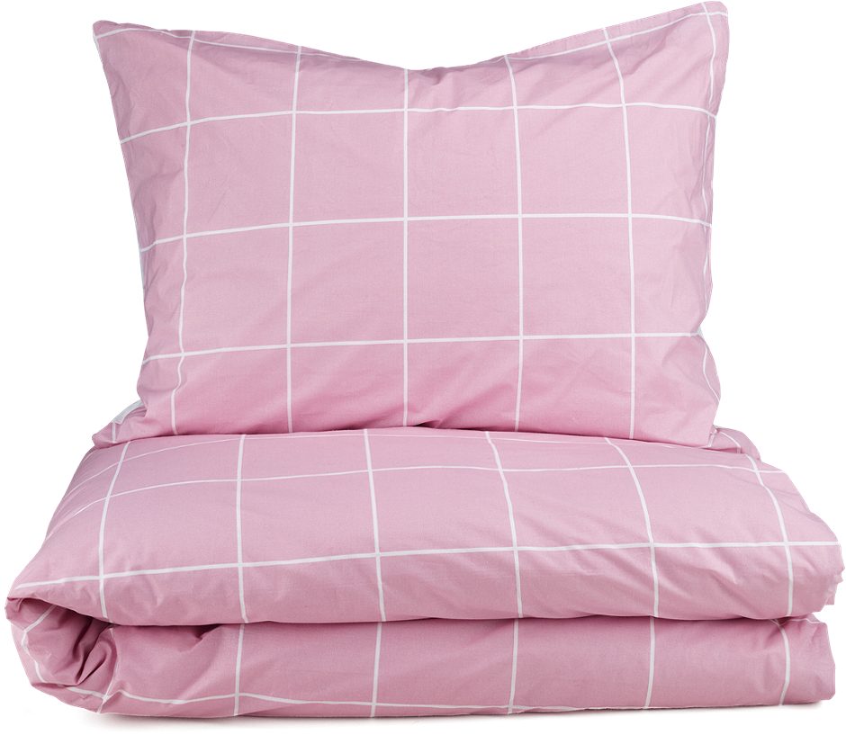 RUBIN Renforce Bettwäsche rosa Karo 70x90cm / 140x200cm