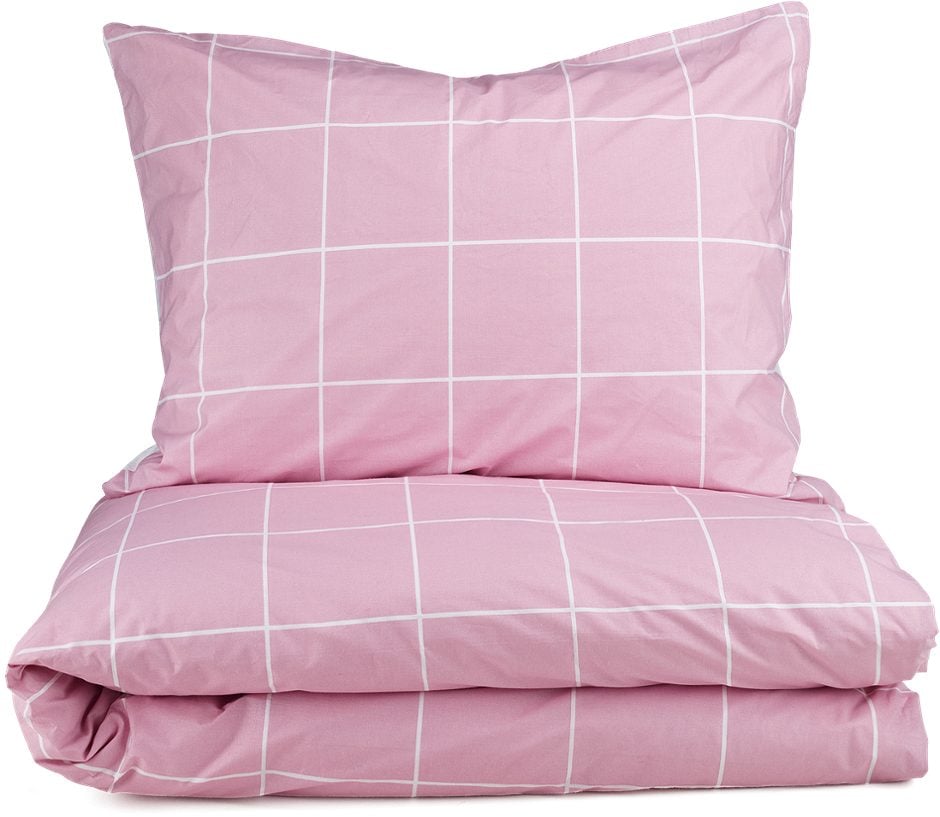 RUBIN Renforce Bettwäsche rosa Karo 70x90cm / 140x200cm